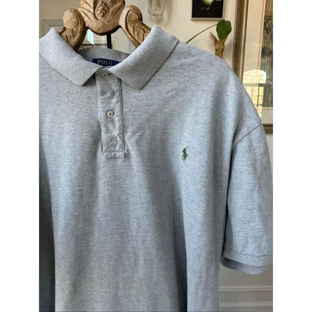 Polo Ralph Lauren Grey Pique Cotton Golf Shirt 5X